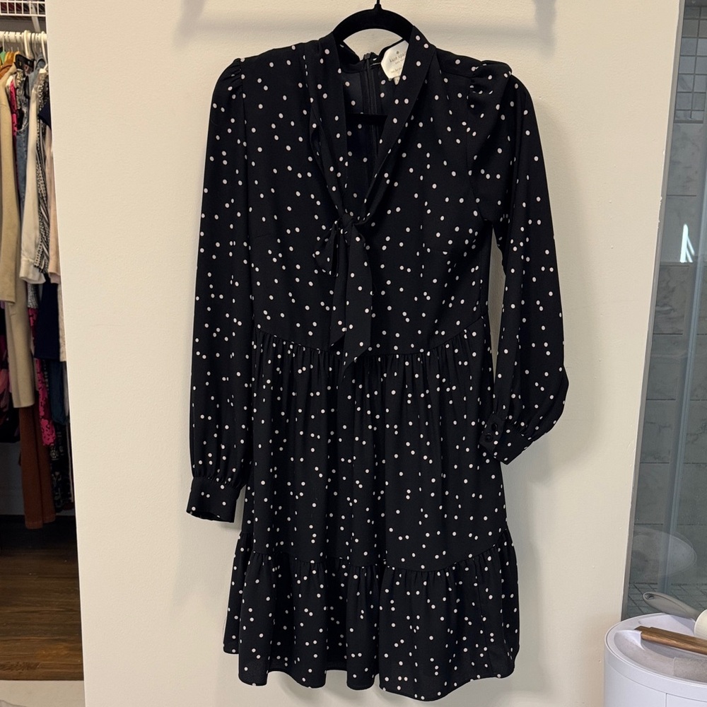 Kate Spade Black Dress with White Polka Dots